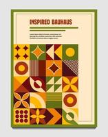 Template with abstract geometric forms. Good for flyer, cover design, poster art, decorative print, invitation. Bauhaus style. Vertical composition. Vector illustration