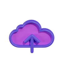 ilustrações 3d de tecnologia de upload de nuvem