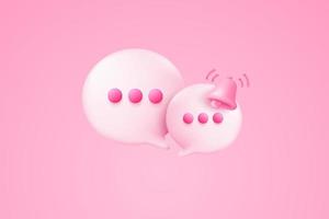 3D minimal notification bell icon with color objects floating around on pastel background. new alert concept for social media element. 3d bell alarm vector render isolated on pink background