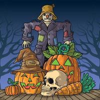 Halloween Jack O'Lantern And Scarecrow Concept