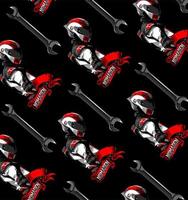biker pattern and wrench vector