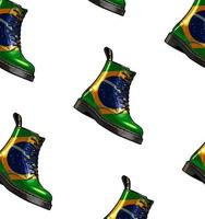 patrón botas brasil bandera patrón vector