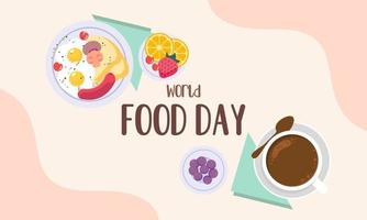 Hand drawn world food day illustration vector