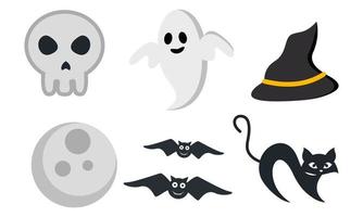 Flat halloween element collection background vector