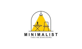 Minimalist furniture logo, line art furniture logo vector