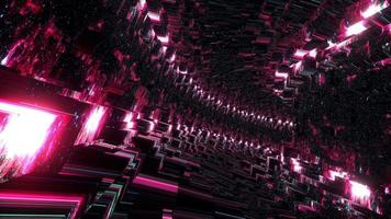 Loop 3D futuristic red  hyperspace warp tunnel abstract