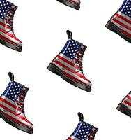 pattern boots american flag vector