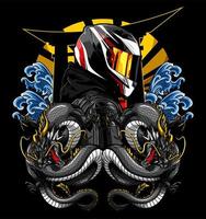 biker and dragon5 vector