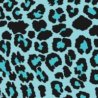 estampado de leopardo negro y azul animal sin costuras. diseño de leopardo exótico para papelería, patrón de moda, papel tapiz, decoración y más. vector