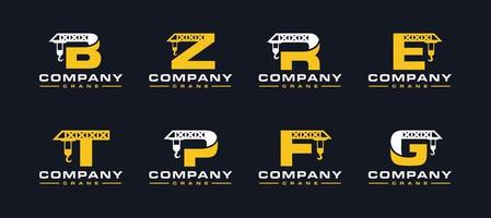 Letter crane bundle logo vector