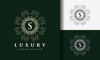 Letter s luxury floral logo vector