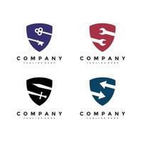 Shield secure bundle logo vector