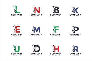 Initial letter dot tech bundle logo vector