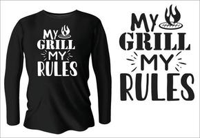 my grill my rules t-shirt design with vector