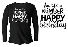diseño de camiseta de tipografía de cumpleaños con vector