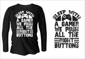 diseño de camiseta de tipografía de juego con vector