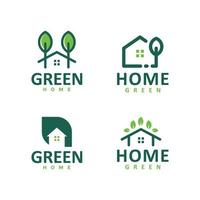 logotipo de paquete verde casero vector
