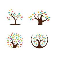 Colorful leaf tree bundle vector