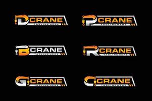 Typography letter crane bundle logo vector
