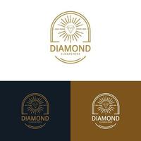 Diamond Jewellery Logo Design Vector. symbol for cosmetics and packaging, jewellery, hand crafted or beauty products vector