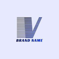 letter V stripes professional corporate initials vector logo design