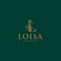 letra l lujoso diseño de vector de logotipo de cresta para boutique, moda, boda, spa, cuidado de la belleza