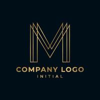 letra m elemento de diseño de logotipo de vector inicial elegante y minimalista en capas abstractas