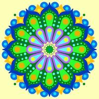 colorful round trippy mandala vector design for web or print background decoration