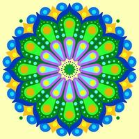 colorful round trippy mandala vector design for web or print background decoration