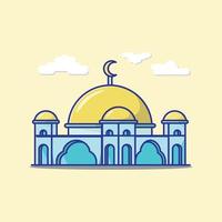 Mosque modern islamic building vector