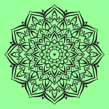 abstract mandala art with youth and soft color circular decoration for web or print vector design element