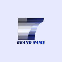 number 7 stripes professional corporate initials vector logo design