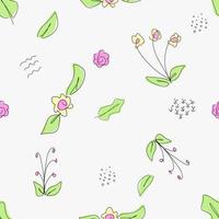 fondo de doodle de flor de patrones sin fisuras para web o elemento de diseño de vector de impresión