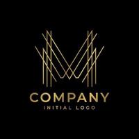 letter M abstract sketch initial vector logo design element