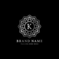 abstract round luxury letter K logo design for elegant fashion brand, beauty care, yoga class, hotel, resort, jewelry vector