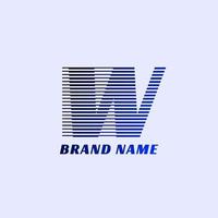 letter W stripes professional corporate initials vector logo design