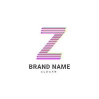 letter Z optic illusion logo, trendy glitch alphabet brand vector