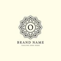 abstract round luxury letter O logo design for elegant fashion brand, beauty care, yoga class, hotel, resort, jewelry vector