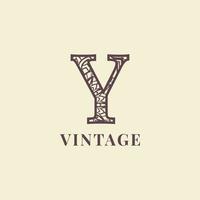 letter Y vintage decoration logo vector design