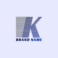 letter K stripes professional corporate initials vector logo design