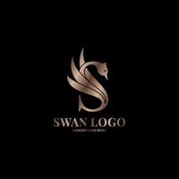 letra s swan lujoso diseño vectorial de logotipo para salón, organizador de bodas, spa, cosmética, cuidado de la belleza vector