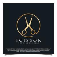 Scissor logo design Premium Vector