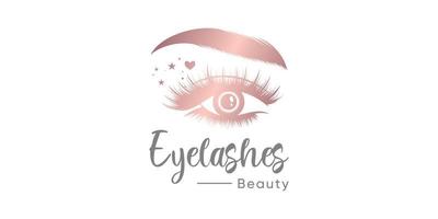 Eyelashes logo icon with unique element concept for beauty Premium Vector