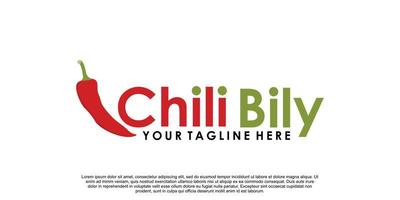 Chili bily logo design unique concept Premium Vector