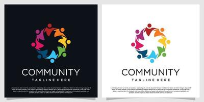 Community logo design with creative concept premium vector part 4