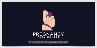 Pregnancy logo design simple illustration Premium Vector