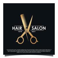 Luxury hair salon logo design Premium Vector
