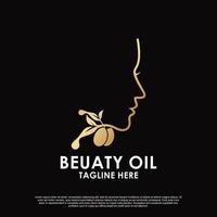 vector premium de diseño de logotipo de aceite de belleza