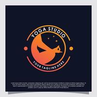 vector premium de diseño de logotipo de estudio de yoga