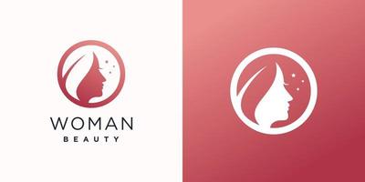 icono de vector de belleza para mujer con diseño de logotipo creativo moderno vector premium